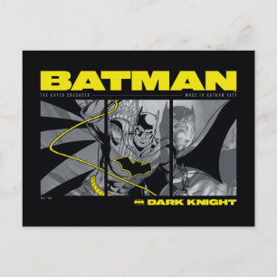 Batman Comic Tri-Panel Graphic Postcard