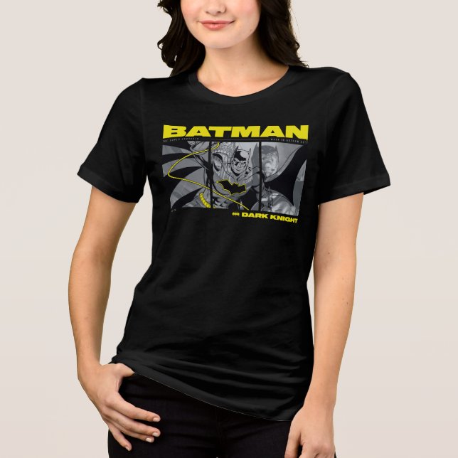 Batman Comic Tri-Panel Graphic Tri-Blend Shirt (Front)