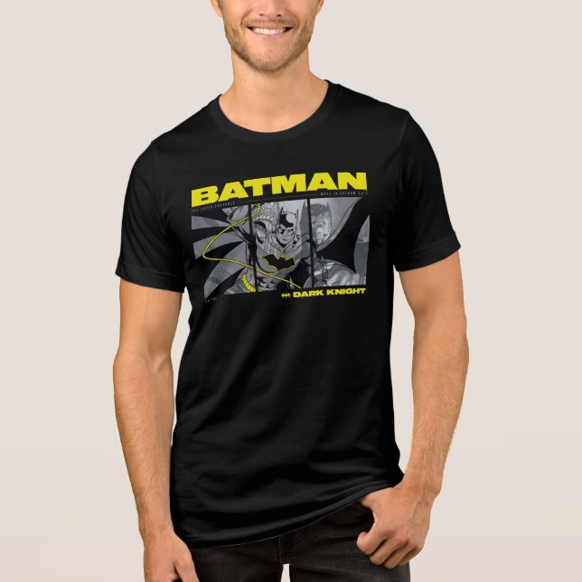 Batman Comic Tri-Panel Graphic Tri-Blend Shirt (Front)