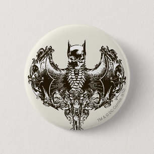 Batman Cowl and Skull Crest 6 Cm Round Badge