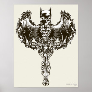 Batman Cowl and Skull Crest Poster