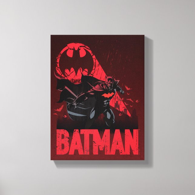 Batman Crimson Bat Signal Canvas Print (Front)