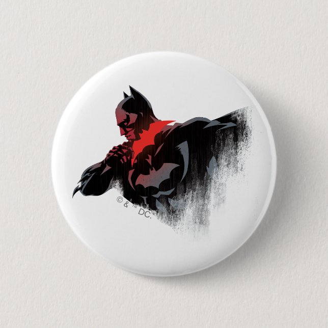 Batman Crimson Batarang 6 Cm Round Badge (Front)