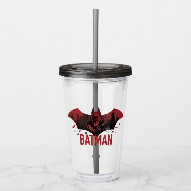 Batman Crimson Gotham Icon Acrylic Tumbler (Front)