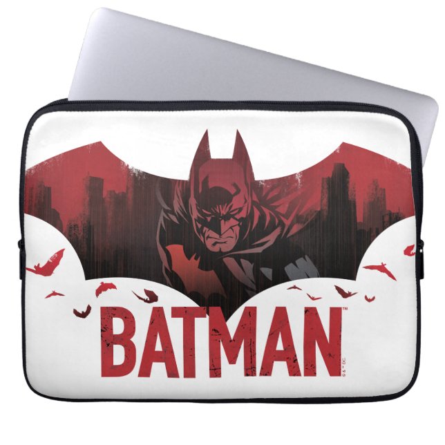 Batman Crimson Gotham Icon Laptop Sleeve (Front)