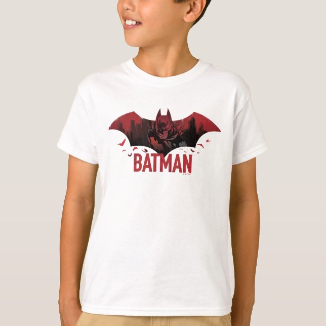Batman Crimson Gotham Icon T-Shirt (Front)