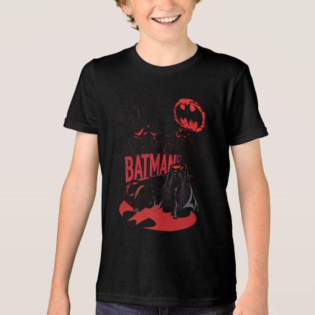 Batman Crimson Rain Tri-Blend Shirt (Front)