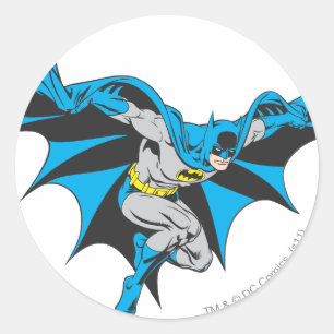 Batman Crouches Classic Round Sticker