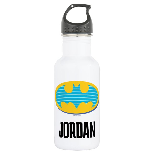 Batman | Cyan Stripes Symbol 532 Ml Water Bottle (Front)