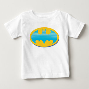 Batman Cyan Stripes Symbol Baby T-Shirt
