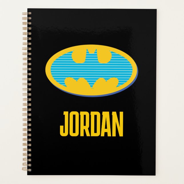 Batman | Cyan Stripes Symbol Planner (Front)
