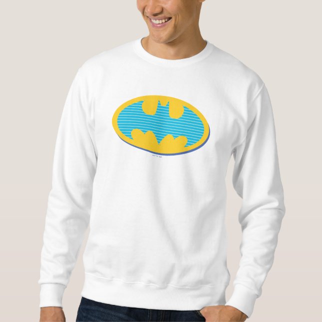 Batman | Cyan Stripes Symbol Sweatshirt (Front)