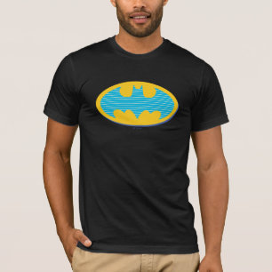 Batman Cyan Stripes Symbol T-Shirt