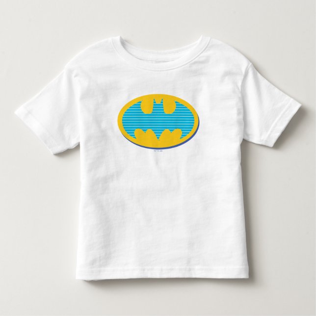Batman | Cyan Stripes Symbol Toddler T-Shirt (Front)