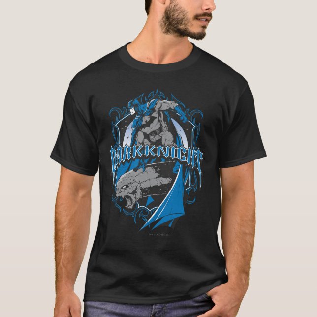 Batman Dark Knight | Blue Grey Logo T-Shirt (Front)