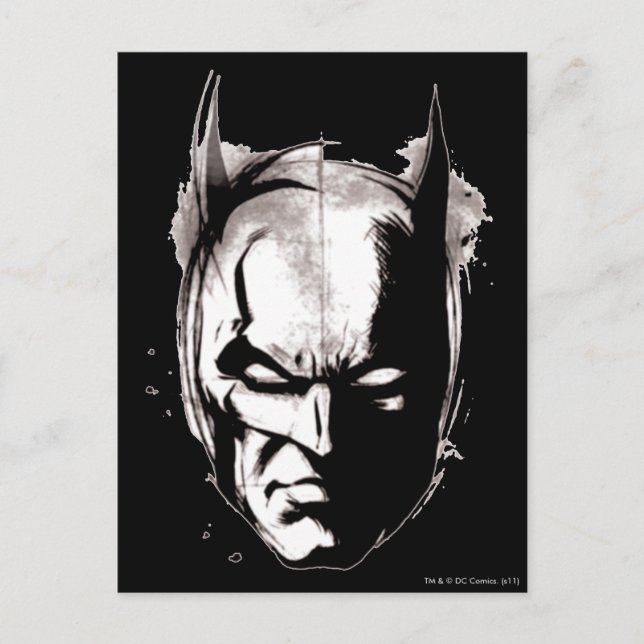 Batman Drawn Face Postcard (Front)