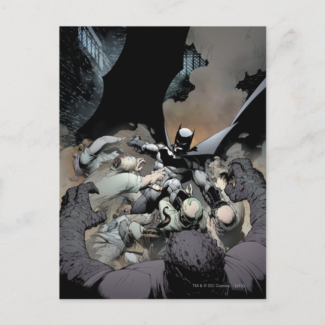 Batman Fighting Arch Enemies Postcard (Front)