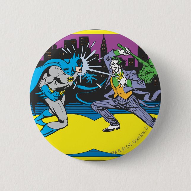 Batman Fights Joker 6 Cm Round Badge (Front)