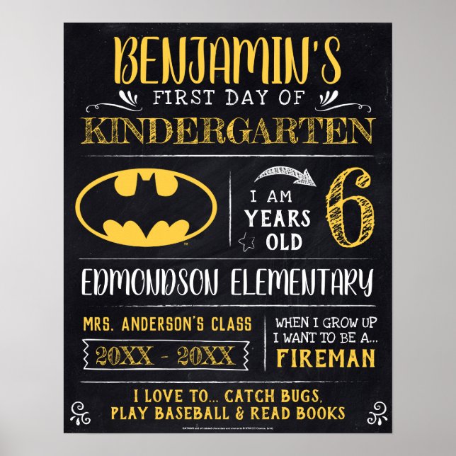 Batman | First or Last Day of School Poster (Front)