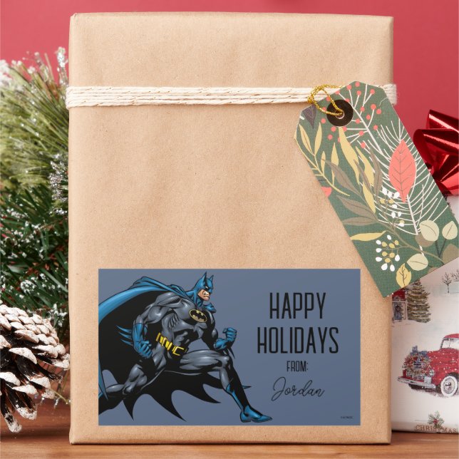 Batman Fists | Happy Holidays Rectangular Sticker (Holiday)