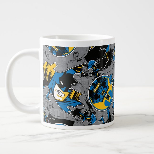 Batman Full Throttle Toss Pattern Large Coffee Mug (Left)