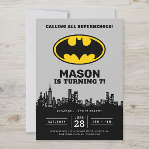 Batman - Gotham City   Birthday  Invitation
