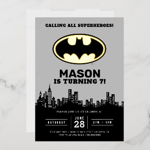 Batman - Gotham City   Birthday  Invitation