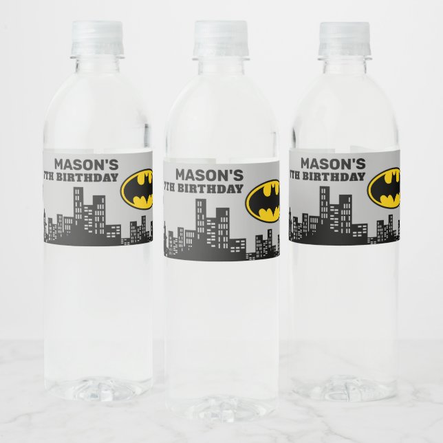 Batman - Gotham City | Birthday Water Bottle Label (Bottles)