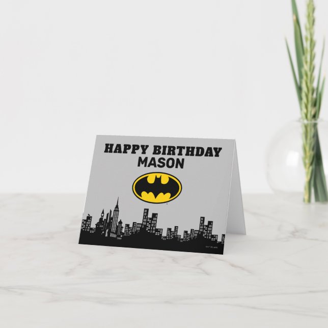Batman Gotham City | Kids Happy Birthday Card (Front)