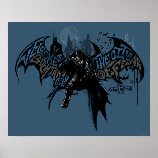 Batman Gotham City Paint Drip Graphic Poster (Front)