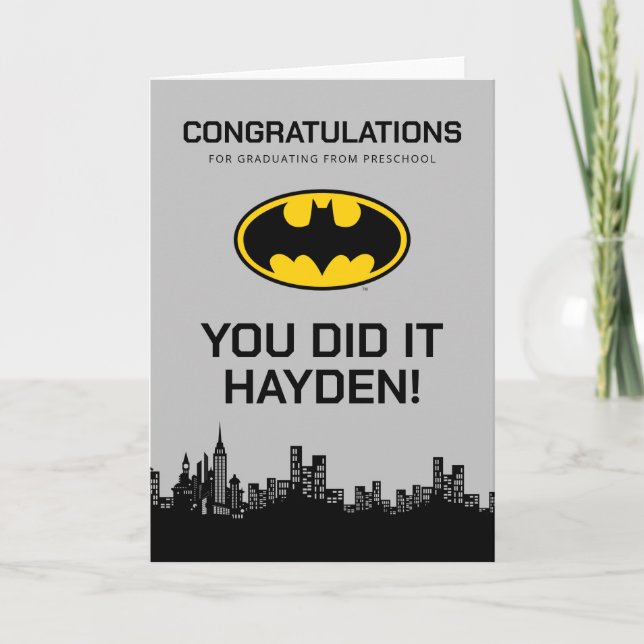 Batman - Gotham City | Preschool Graduation Card (Front)