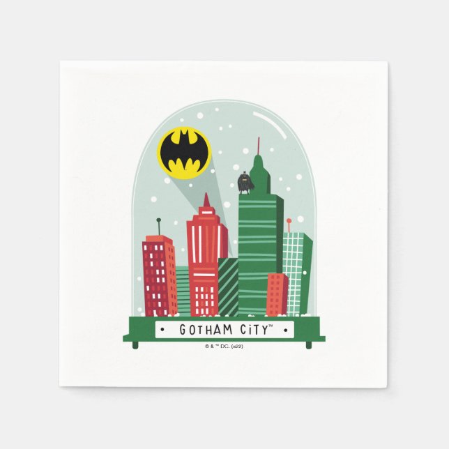 Batman Gotham City™ Snow Globe Graphic Napkin (Front)