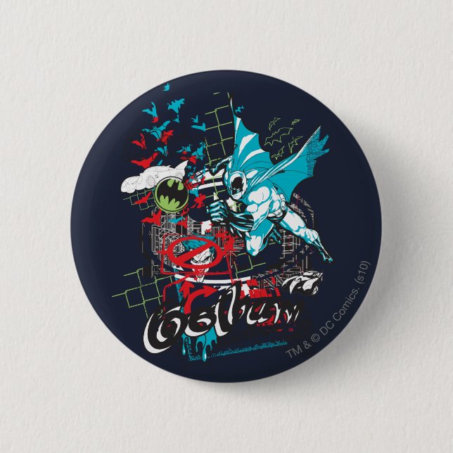 Batman Gotham Guardian Lineart Collage 6 Cm Round Badge (Front)