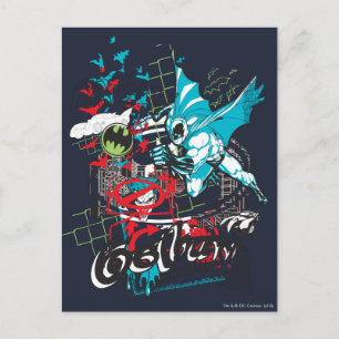 Batman Gotham Guardian Lineart Collage Postcard