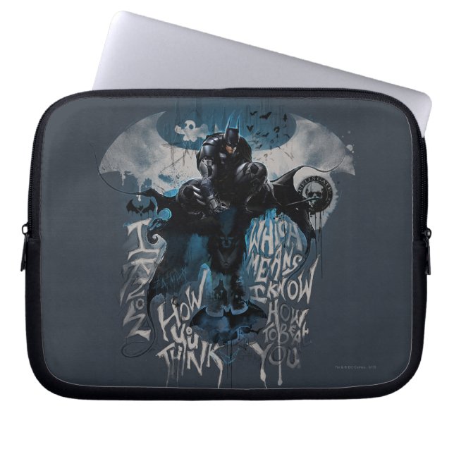 Batman Graffiti Graphic - I Know How You Think Laptop Sleeve (Front)