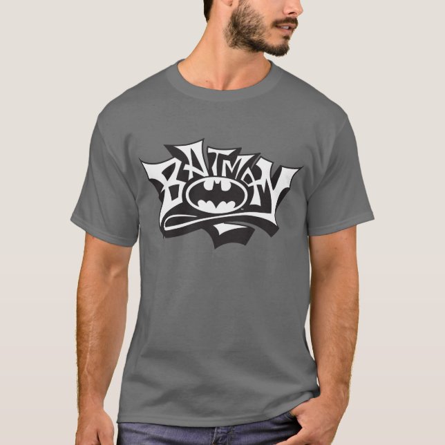 Batman | Graffiti Name Logo T-Shirt (Front)