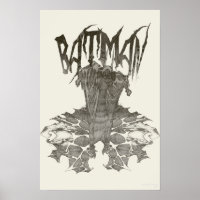 Batman | Graphic Novel Pencil Sketch Beige Logo
