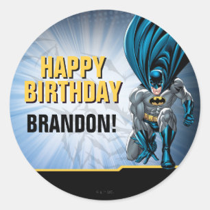 Batman   Happy Birthday Classic Round Sticker