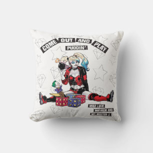 Batman Harley Quinn "Come Out And Play Puddin'" Cushion