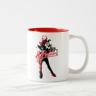 Batman   Harley Quinn "Hi Puddin'" Ink Art Two-Tone Coffee Mug