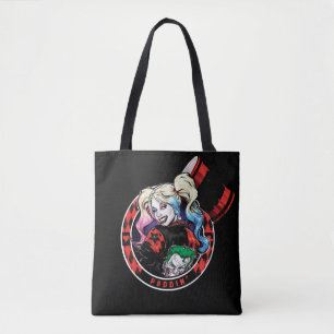 Batman   Harley Quinn Winking With Mallet Tote Bag