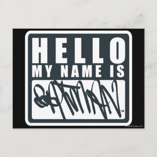 Batman   Hello My Name is Batman Logo Postcard