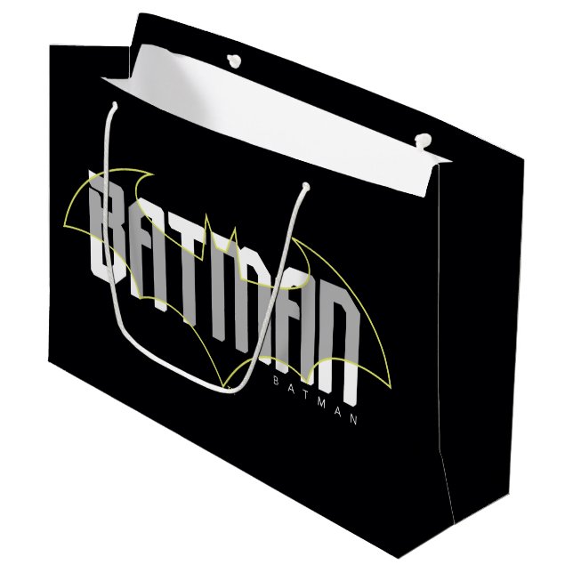 Batman Hi-Tech Name Graphic Large Gift Bag (Front Angled)