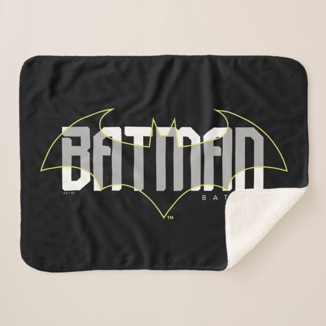 Batman Hi-Tech Name Graphic Sherpa Blanket (Front (Horizontal))