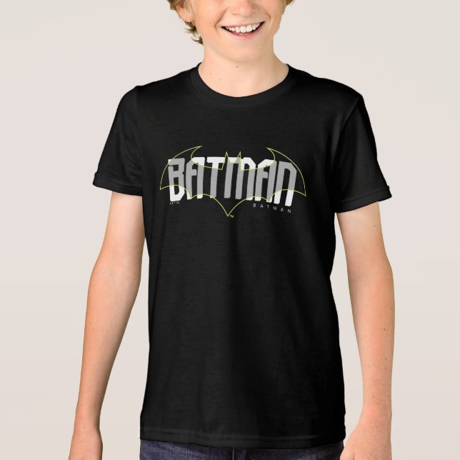 Batman Hi-Tech Name Graphic Tri-Blend Shirt (Front)