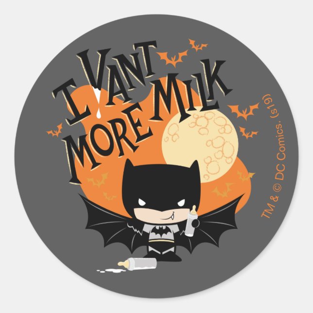 Batman | I Vant More Milk Classic Round Sticker (Front)