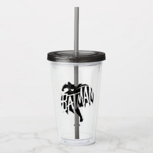 Batman Ink Brush Name Acrylic Tumbler