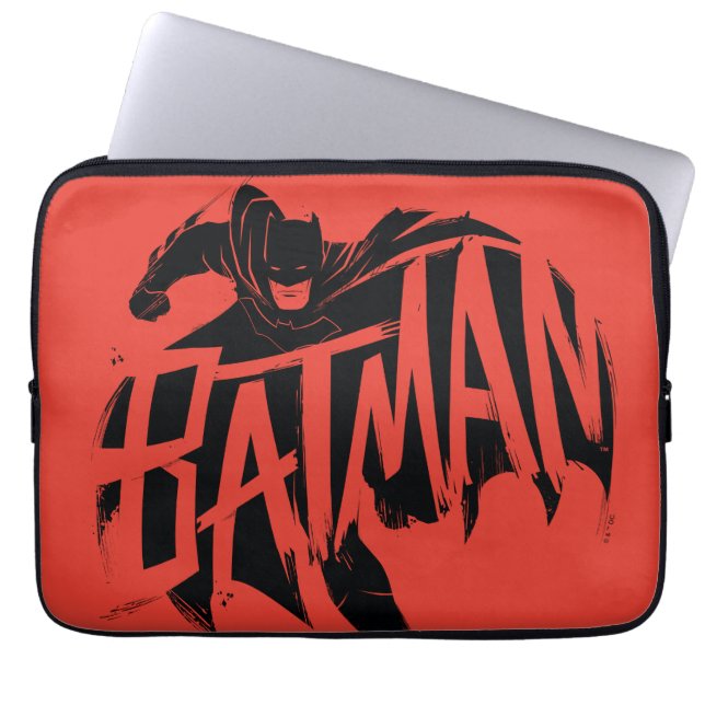 Batman Ink Brush Name Laptop Sleeve (Front)