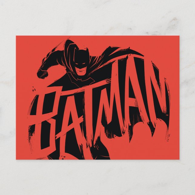 Batman Ink Brush Name Postcard (Front)