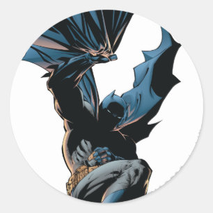 Batman Jumping Down Action Shot Classic Round Sticker